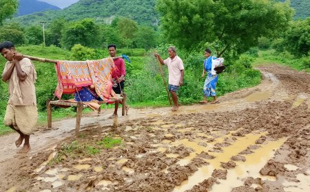 ଦୁର୍ଗମ ଅଞ୍ଚଳରେ ଜନନୀ ଯନ୍ତ୍ରଣା  ଚାରି କିଲୋମିଟର ଖଟିଆରେ ବୁହାହେଲେ ଗର୍ଭବତୀ ମହିଳା l