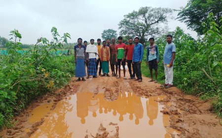 ବର୍ଷାଦିନରେ କାଦୁଅ ପଚପଚ ରାସ୍ତା ପାଇଁ ହଟହଟା ହେଉଛନ୍ତି 4ଗୋଟି ଗାଁର ଗ୍ରାମବାସୀ ।