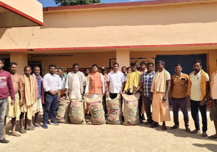 ଉଦ୍ୟାନ ବିଭାଗ ପକ୍ଷରୁ ଆଳୁ ବିହନ ବଣ୍ଟନ ।